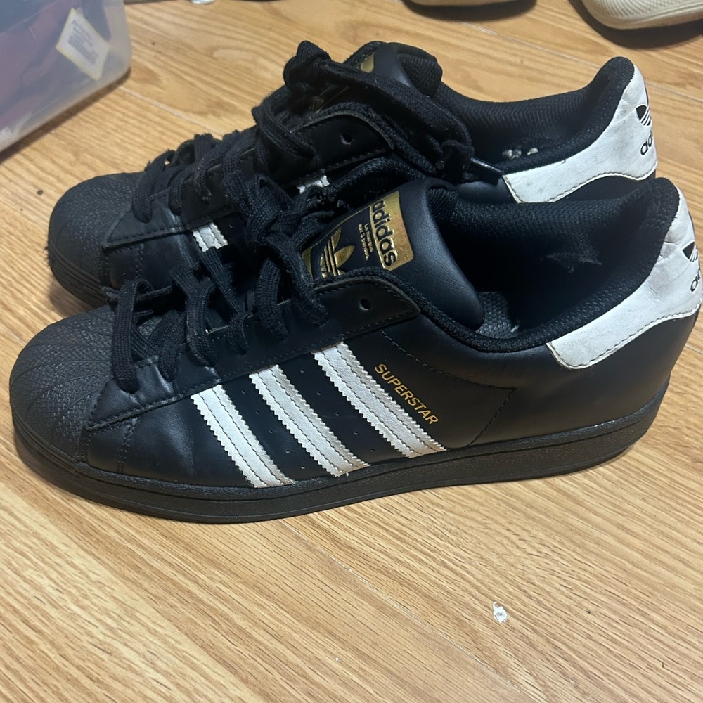 Sharp Classic Adidas Superstar Hard Shell Toe Bla… - image 4